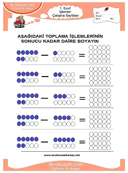 Çocuklar İçin toplam işlemi yaprak testleri 